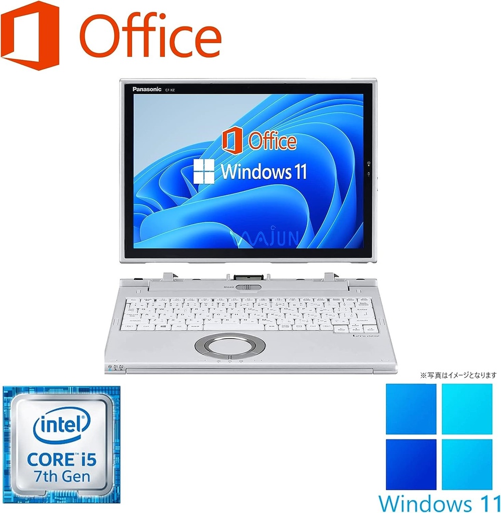 Panasonic 2in1ノートPC CF-XZ/12型2K液晶(2160×1440)/タッチパネル/Win 11 Pro/MS Office  2019 H&B/Core i5-7300U/WEBカメラ/WIFI/Bluetooth/HDMI/8GB/256GB SSD (整備済み品)